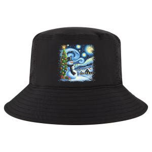 Van Gogh Starry Night Christmas Snowman Snowy Night Xmas Cool Comfort Performance Bucket Hat