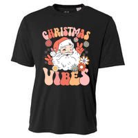 Vintage Groovy Santa Claus Christmas Vibes Women Kids Girls Cooling Performance Crew T-Shirt