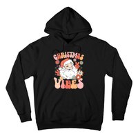 Vintage Groovy Santa Claus Christmas Vibes Women Kids Girls Hoodie