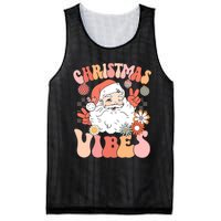 Vintage Groovy Santa Claus Christmas Vibes Women Kids Girls Mesh Reversible Basketball Jersey Tank