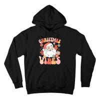 Vintage Groovy Santa Claus Christmas Vibes Women Kids Girls Tall Hoodie