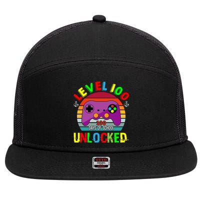 Video Gamer Student 100 Days Of School 7 Panel Mesh Trucker Snapback Hat