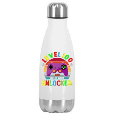 Video Gamer Student 100 Days Of School Stainless Steel Insulated Water Bottle