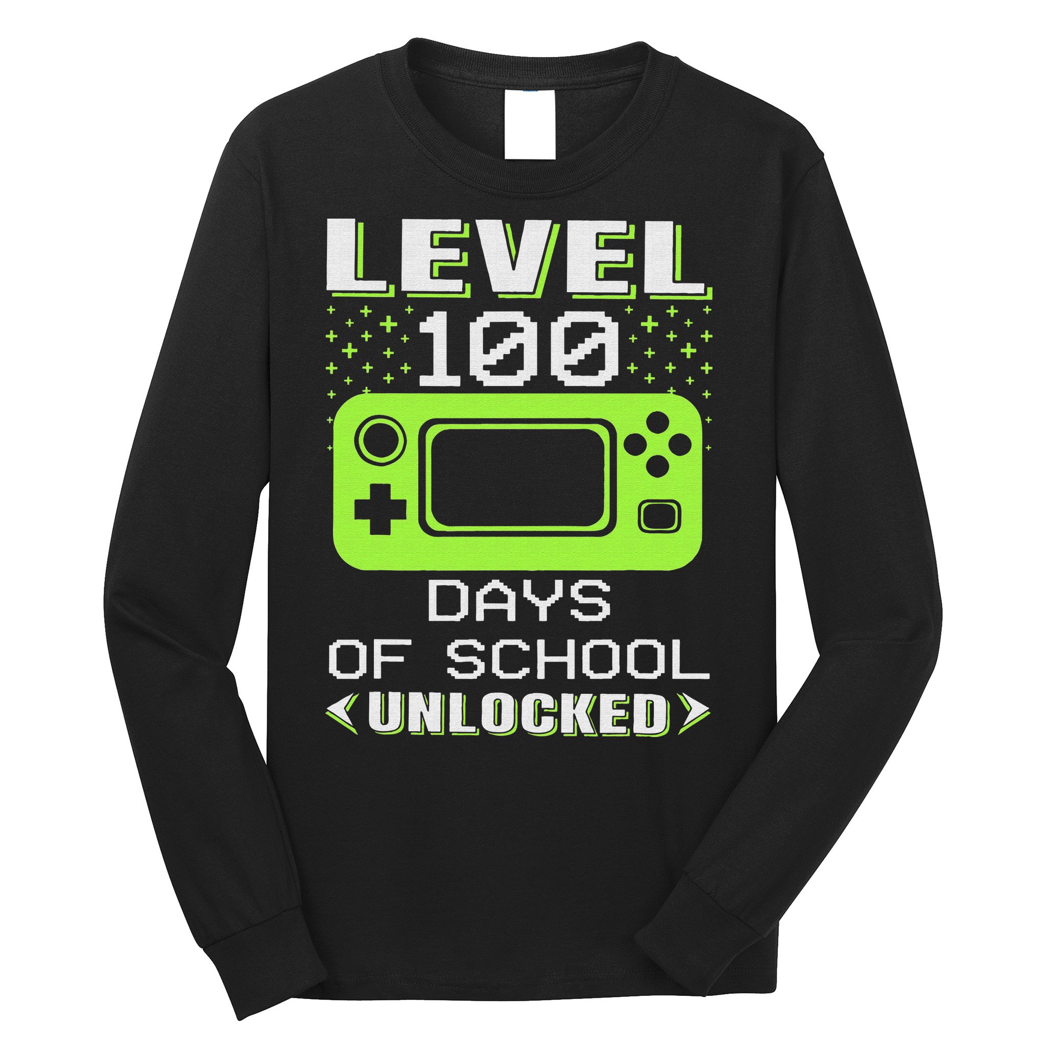 Video Gamer Student 100th Day Teacher 100 Days of School Long Sleeve Shirt