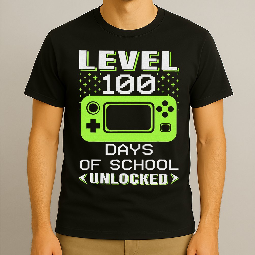 Video Gamer Student 100th Day Teacher 100 Days of School T-Shirt