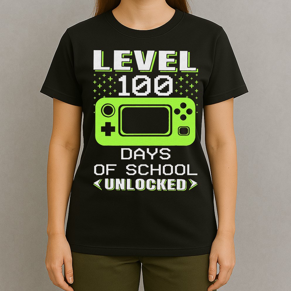 Video Gamer Student 100th Day Teacher 100 Days of School T-Shirt