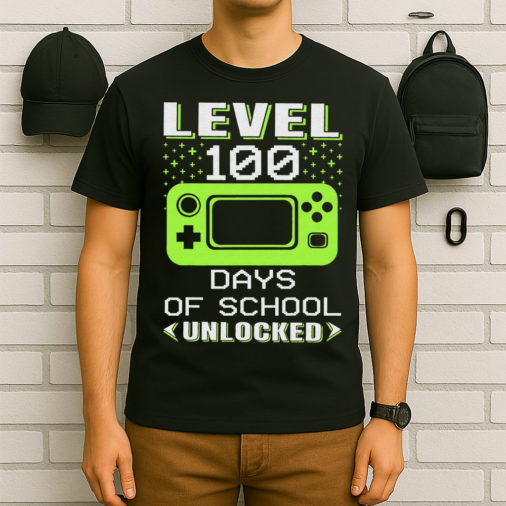 Video Gamer Student 100th Day Teacher 100 Days of School T-Shirt