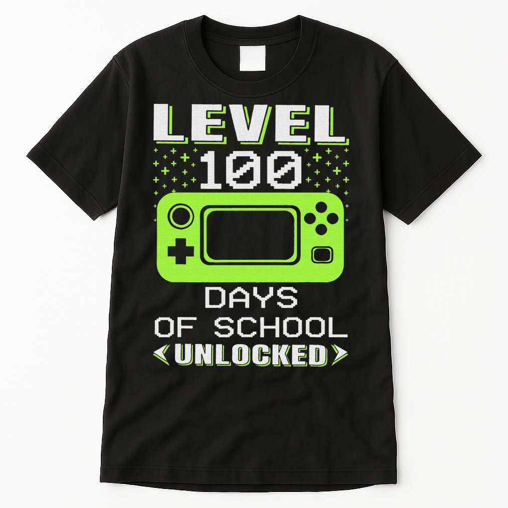 Video Gamer Student 100th Day Teacher 100 Days of School Tall T-Shirt
