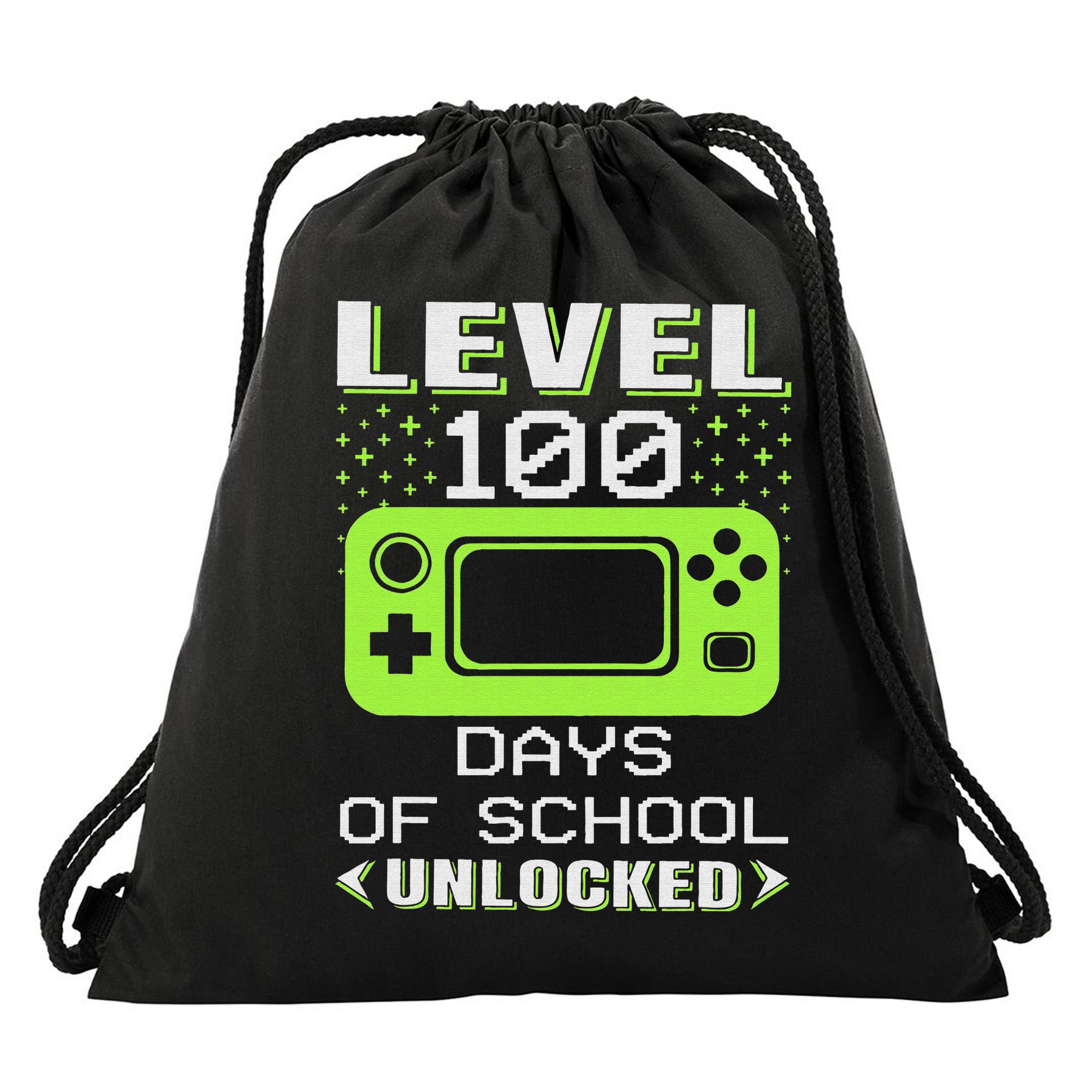Video Gamer Student 100th Day Teacher 100 Days of School Drawstring Bag