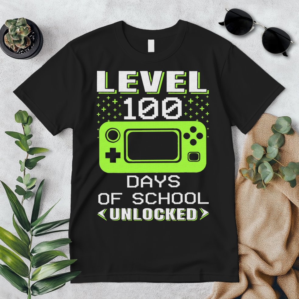 Video Gamer Student 100th Day Teacher 100 Days of School Premium T-Shirt