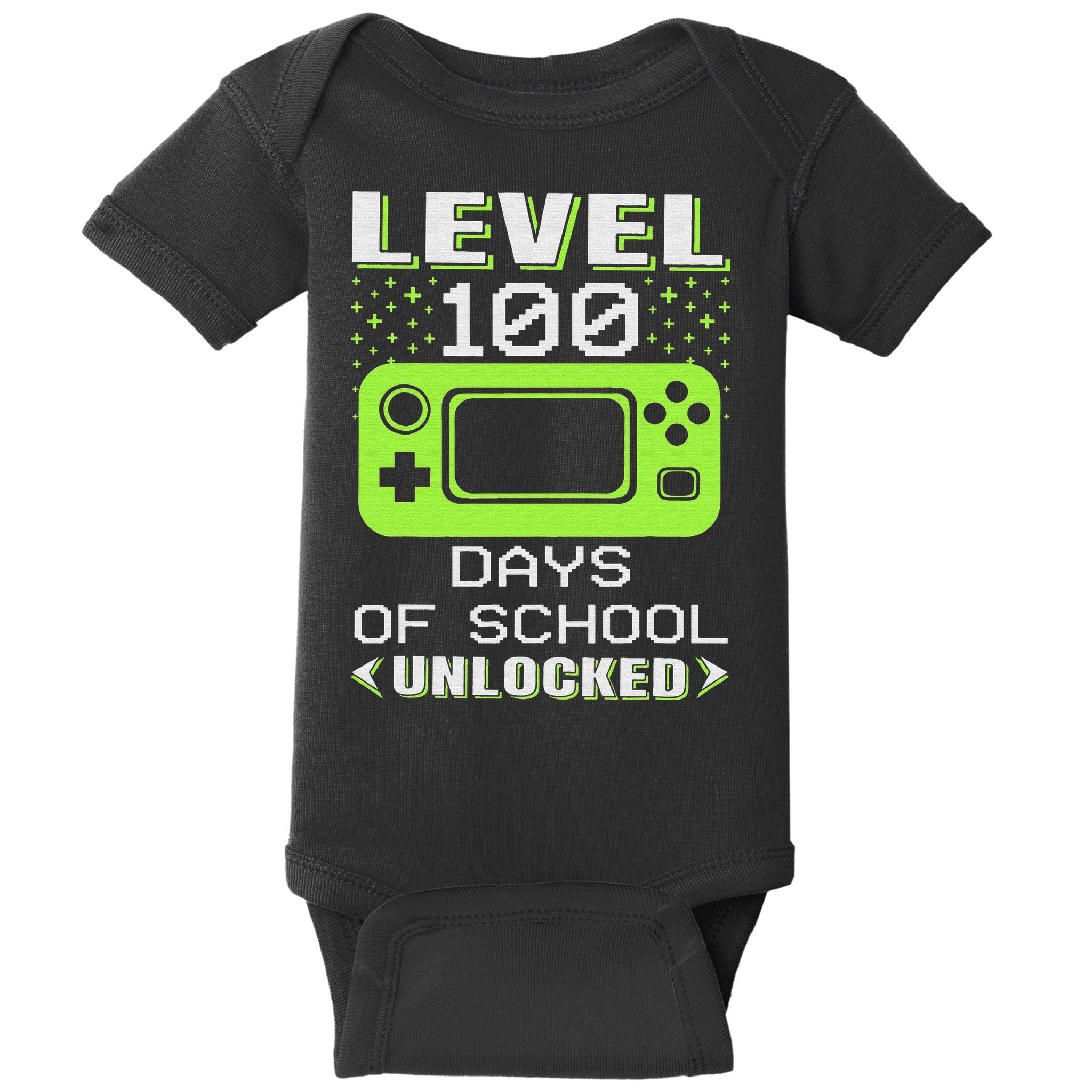 Video Gamer Student 100th Day Teacher 100 Days of School Baby Bodysuit