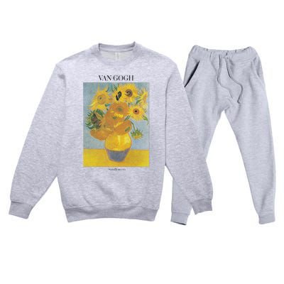 Van Gogh Sunflowers Art Gift Vincent Van Gogh Premium Crewneck Sweatsuit Set