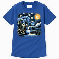 Van Gogh Starry Night Christmas Snowman Winter Snowy Night  Tall T-Shirt