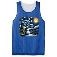 Van Gogh Starry Night Christmas Snowman Winter Snowy Night  Mesh Reversible Basketball Jersey Tank