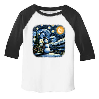 Van Gogh Starry Night Christmas Snowman Winter Snowy Night  Toddler Fine Jersey T-Shirt