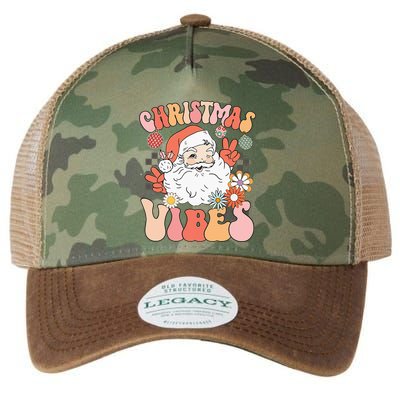 Vintage Groovy Santa Claus Christmas Vibes Legacy Tie Dye Trucker Hat