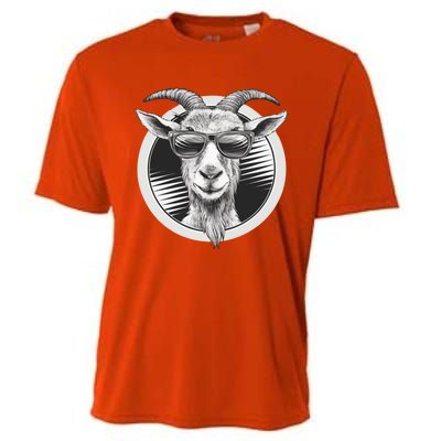 Vintage Goat Sunglasses Farming Farmer Goat Lover Gift Cooling Performance Crew T-Shirt