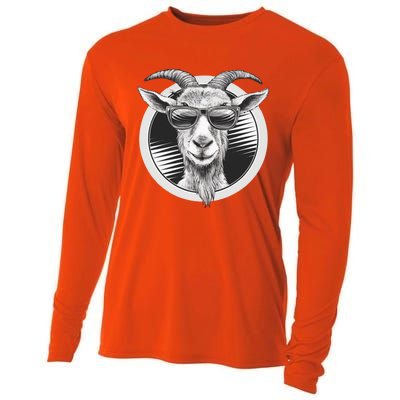 Vintage Goat Sunglasses Farming Farmer Goat Lover Gift Cooling Performance Long Sleeve Crew