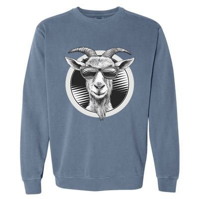 Vintage Goat Sunglasses Farming Farmer Goat Lover Gift Garment-Dyed Sweatshirt