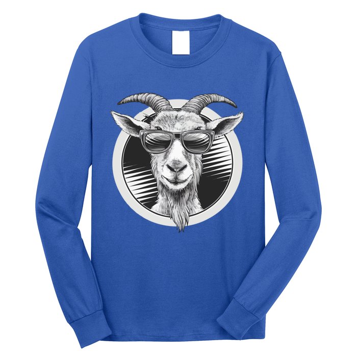 Vintage Goat Sunglasses Farming Farmer Goat Lover Gift Long Sleeve Shirt