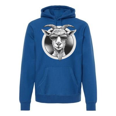 Vintage Goat Sunglasses Farming Farmer Goat Lover Gift Premium Hoodie