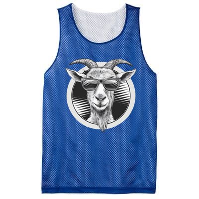 Vintage Goat Sunglasses Farming Farmer Goat Lover Gift Mesh Reversible Basketball Jersey Tank