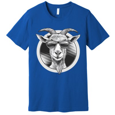 Vintage Goat Sunglasses Farming Farmer Goat Lover Gift Premium T-Shirt