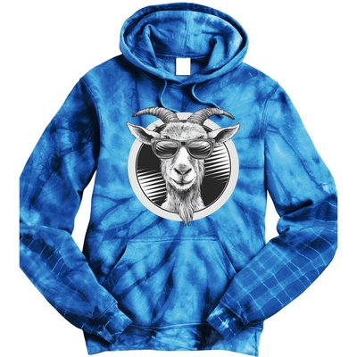 Vintage Goat Sunglasses Farming Farmer Goat Lover Gift Tie Dye Hoodie