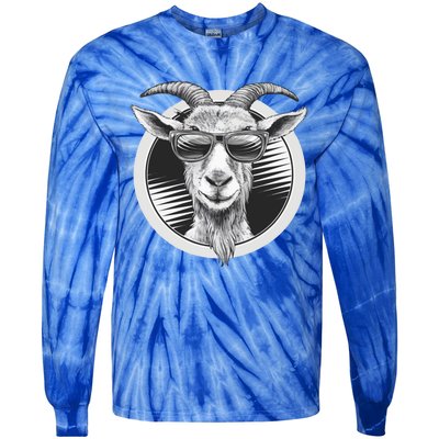 Vintage Goat Sunglasses Farming Farmer Goat Lover Gift Tie-Dye Long Sleeve Shirt