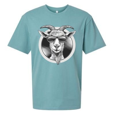 Vintage Goat Sunglasses Farming Farmer Goat Lover Gift Sueded Cloud Jersey T-Shirt