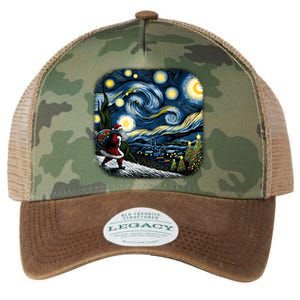 Van Gogh Starry Night Santa Christmas Winter Snowy Night Legacy Tie Dye Trucker Hat