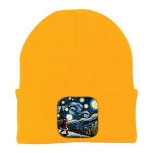 Van Gogh Starry Night Santa Christmas Winter Snowy Night Knit Cap Winter Beanie