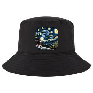 Van Gogh Starry Night Santa Christmas Winter Snowy Night Cool Comfort Performance Bucket Hat