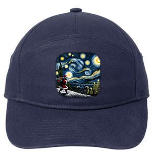 Van Gogh Starry Night Santa Christmas Winter Snowy Night 7-Panel Snapback Hat