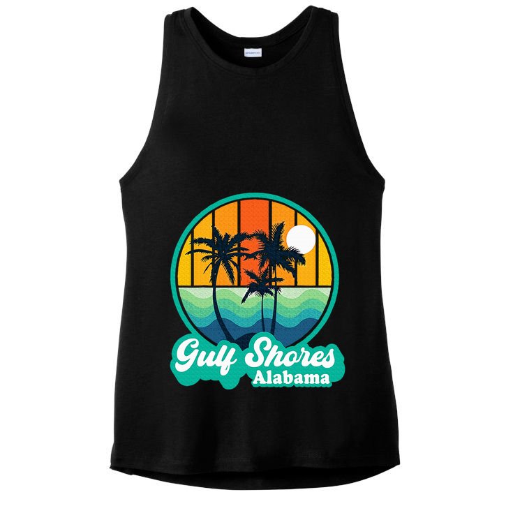 Vintage Gulf Shores Alabama Summer Vacation Beach Souvenirs Ladies PosiCharge Tri-Blend Wicking Tank