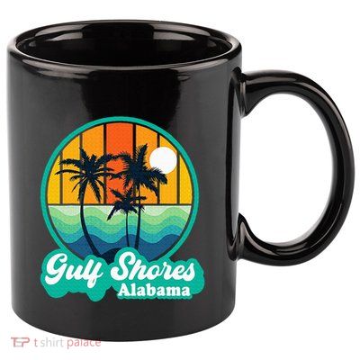 Vintage Gulf Shores Alabama Summer Vacation Beach Souvenirs 11oz C Handle Ceramic Mug