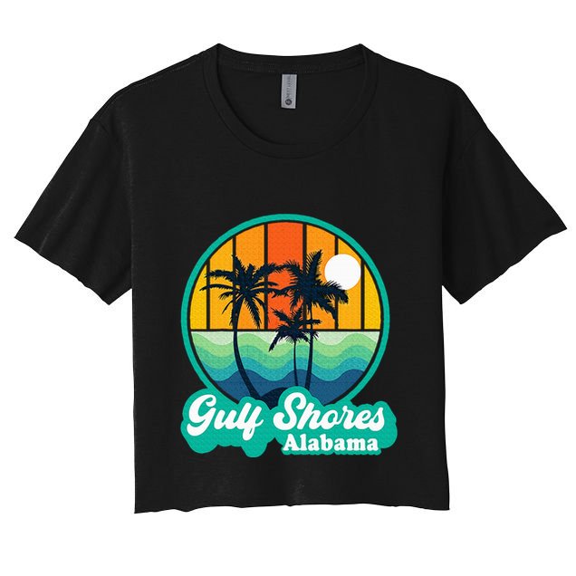Vintage Gulf Shores Alabama Summer Vacation Beach Souvenirs Crop Top