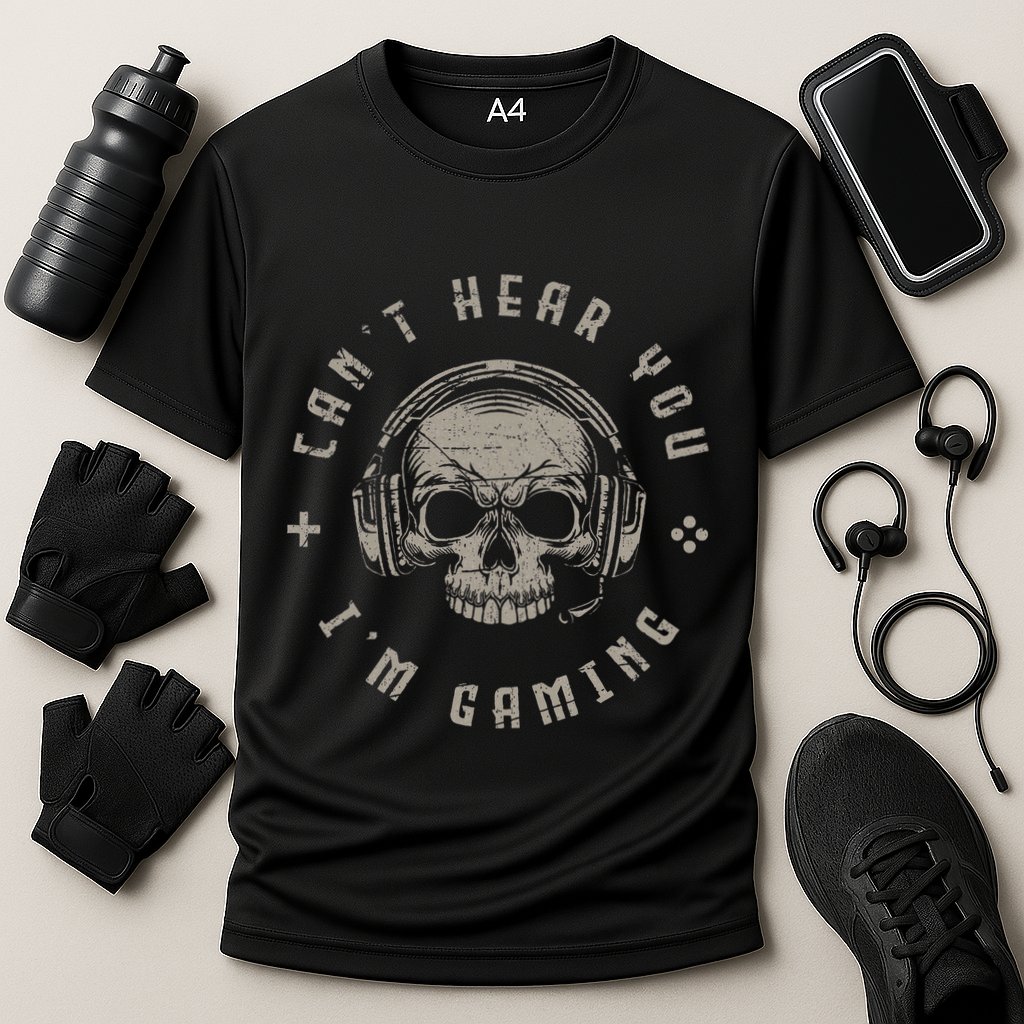 Video Games Skull Gamer Gift Cant Hear You Im Gaming Cooling Performance Crew T-Shirt