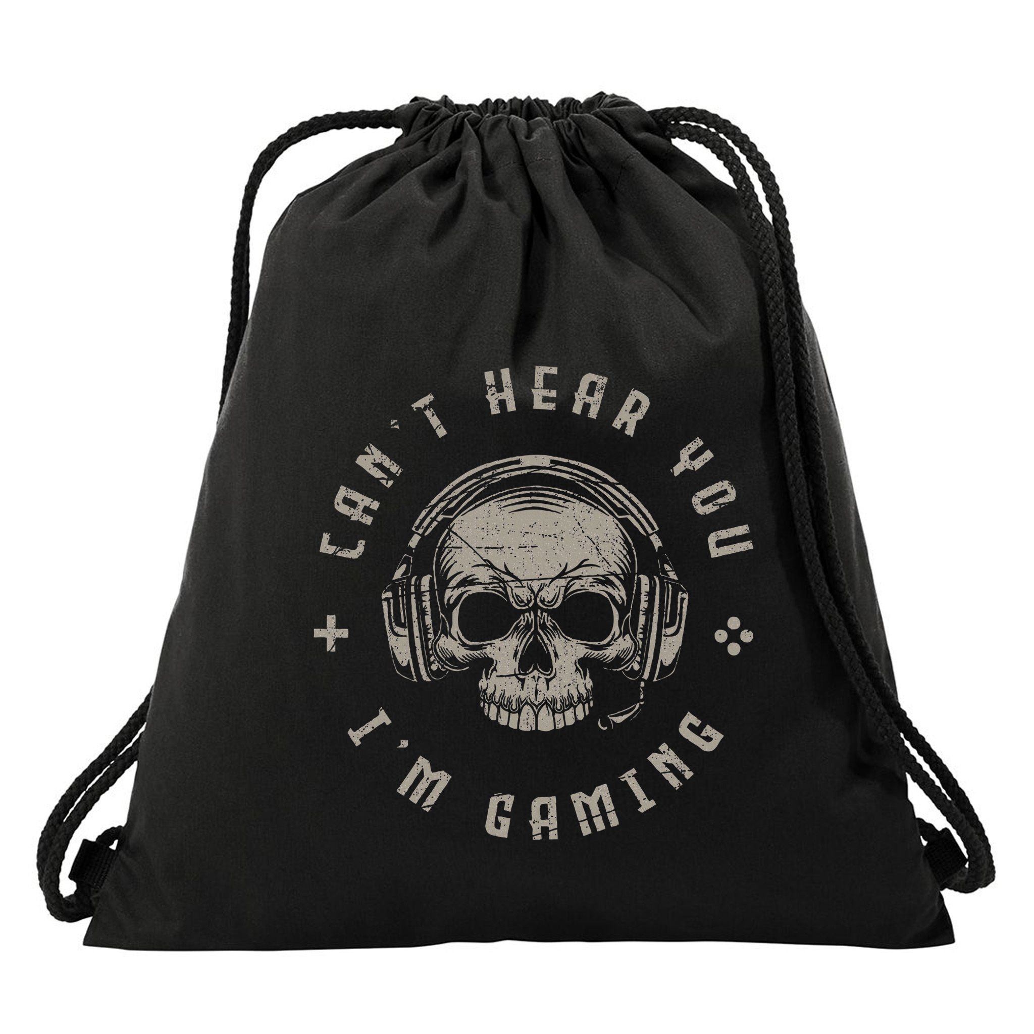 Video Games Skull Gamer Gift Cant Hear You Im Gaming Drawstring Bag