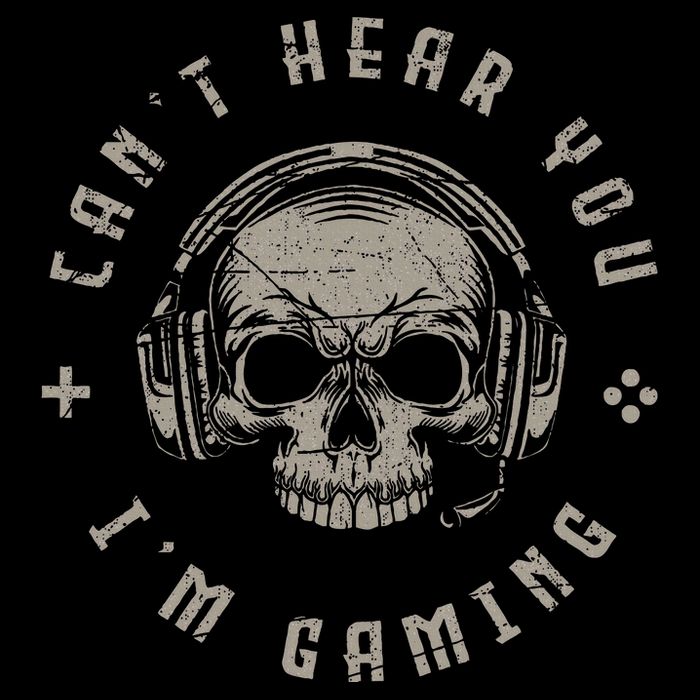 Video Games Skull Gamer Gift Cant Hear You Im Gaming Drawstring Bag