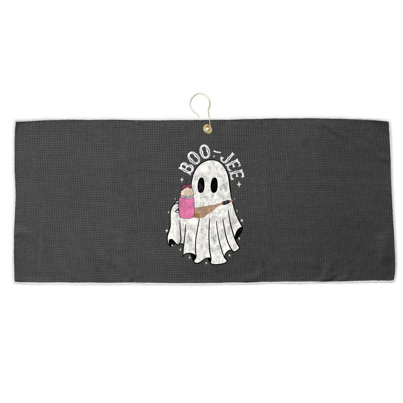 Vintage Ghost Spooky Funny Halloween Costume Boujee Boo Jee Large Microfiber Waffle Golf Towel