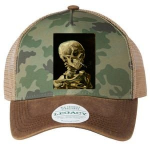 Van Gogh Skull Of A Skeleton With Burning Cigarette Print Cool Gift Legacy Tie Dye Trucker Hat