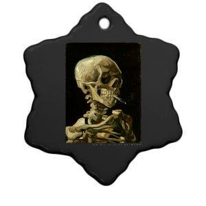 Van Gogh Skull Of A Skeleton With Burning Cigarette Print Cool Gift Ceramic Star Ornament