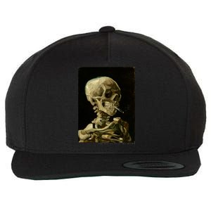 Van Gogh Skull Of A Skeleton With Burning Cigarette Print Cool Gift Wool Snapback Cap