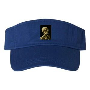 Van Gogh Skull Of A Skeleton With Burning Cigarette Print Cool Gift Valucap Bio-Washed Visor