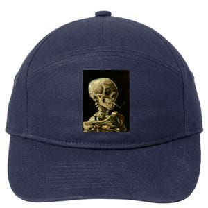 Van Gogh Skull Of A Skeleton With Burning Cigarette Print Cool Gift 7-Panel Snapback Hat