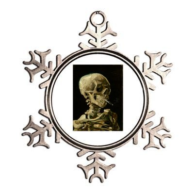 Van Gogh Skull Of A Skeleton With Burning Cigarette Print Cool Gift Metallic Star Ornament