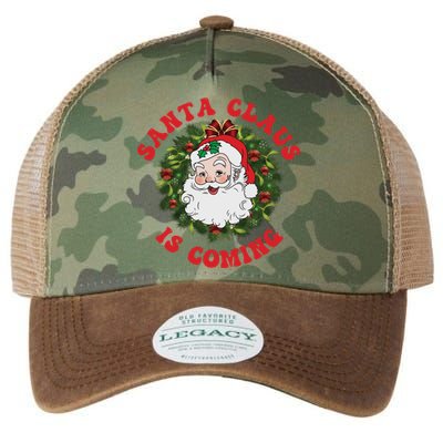 Vintage Groovy Santa Claus Is Coming Old Fashioned Christmas Meaningful Gift Legacy Tie Dye Trucker Hat