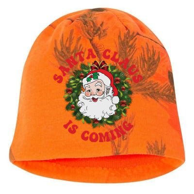 Vintage Groovy Santa Claus Is Coming Old Fashioned Christmas Meaningful Gift Kati - Camo Knit Beanie