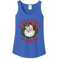 Vintage Groovy Santa Claus Is Coming Old Fashioned Christmas Meaningful Gift Ladies Essential Tank